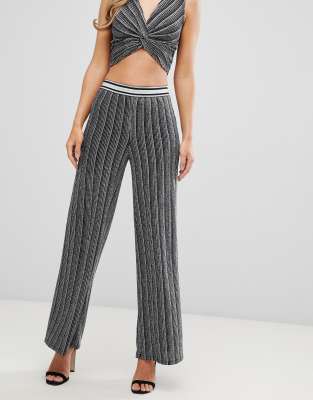 metallic high waisted pants