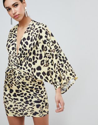 leopard print kimono dress