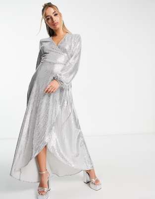 knee length dresses for ladies Mia Black Maxi Dress With Sash – Club L London main image 1