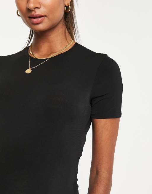Flounce London Maternity - Basis-midikjole med korte ærmer i sort, 3 af 4