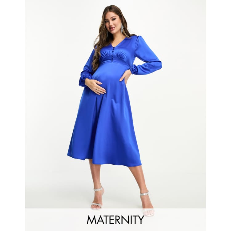 Royal blue maternity dress hotsell plus size