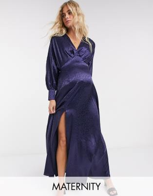 asos navy maternity dress