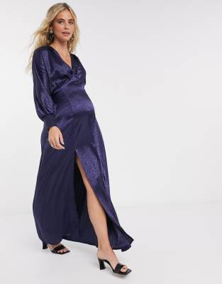 maternity flounce maxi dress