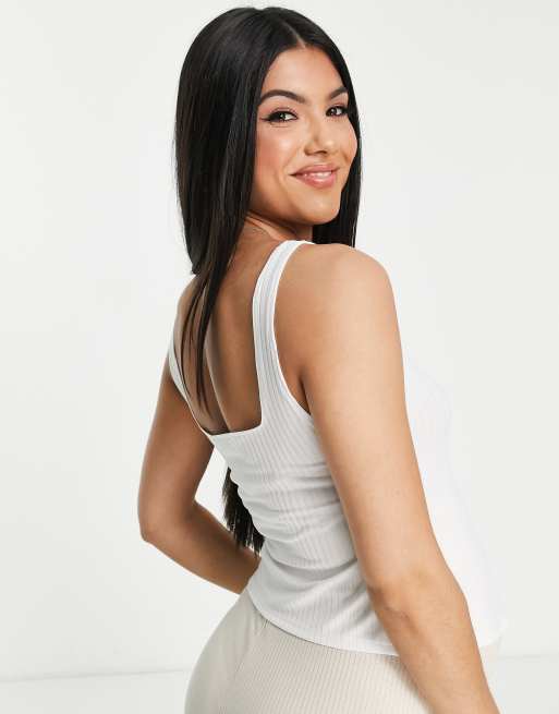 Flounce London Maternity fitted round neck stretch vest in white, 2 of 4