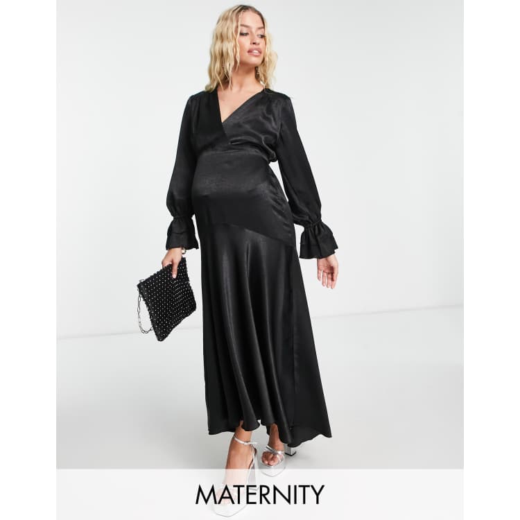 Asos black lace maternity dress deals