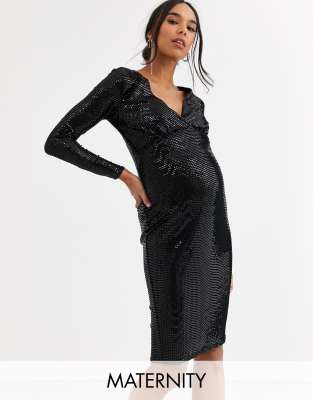 black sparkle long sleeve dress