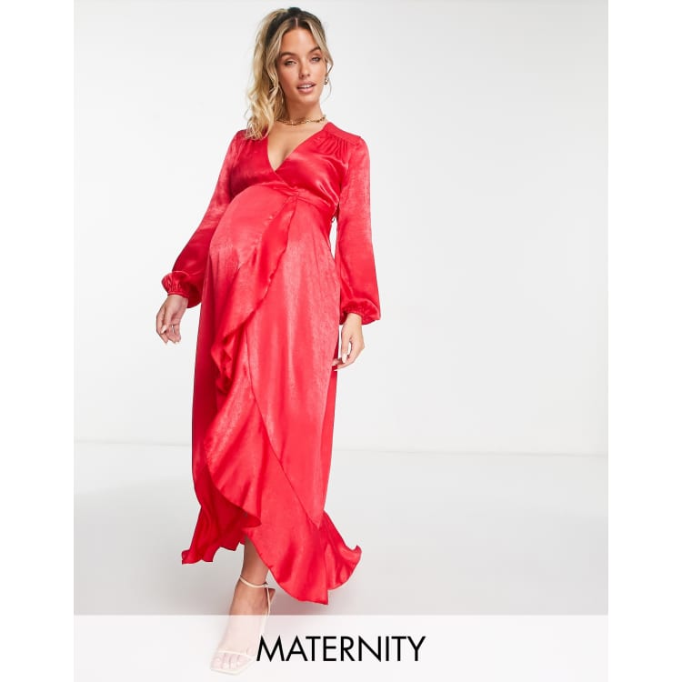 Maternity flounce maxi dress best sale