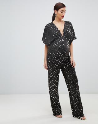 sequin maternity jumpsuit