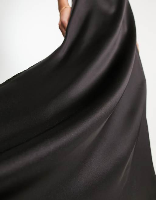 Flounce London - Maxi rok met zijsplit in zwart , 2 van 4