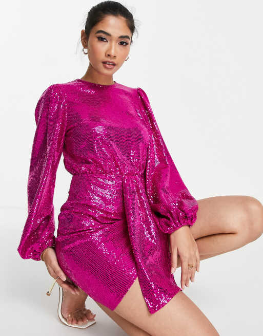 Fuchsia roze jurk new arrivals