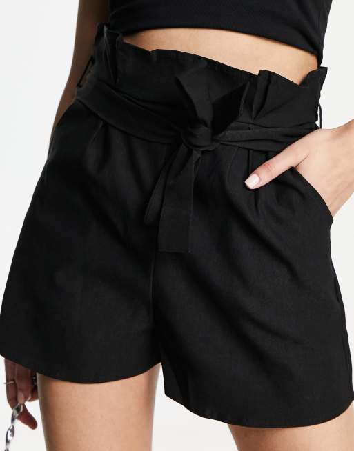 Black paperbag hot sale shorts