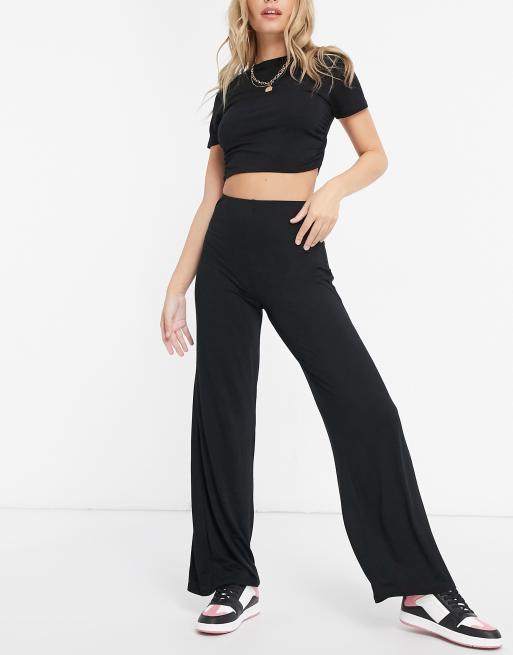 Black high waisted wide leg clearance jeans