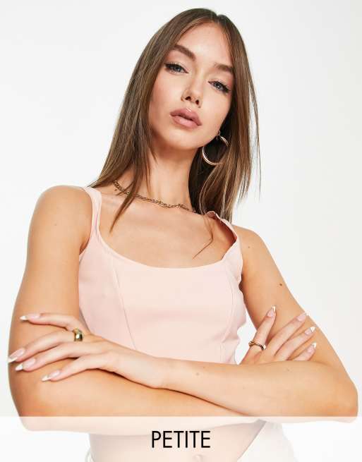Flounce London Petite - Korsettop in beigeroze, deel van co-ord set