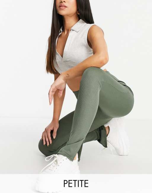 KAIIA SPORT DRAWSTRING WAIST LEGGINGS KHAKI