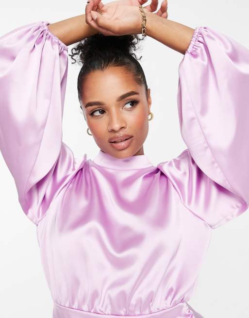 Satin balloon store sleeve top