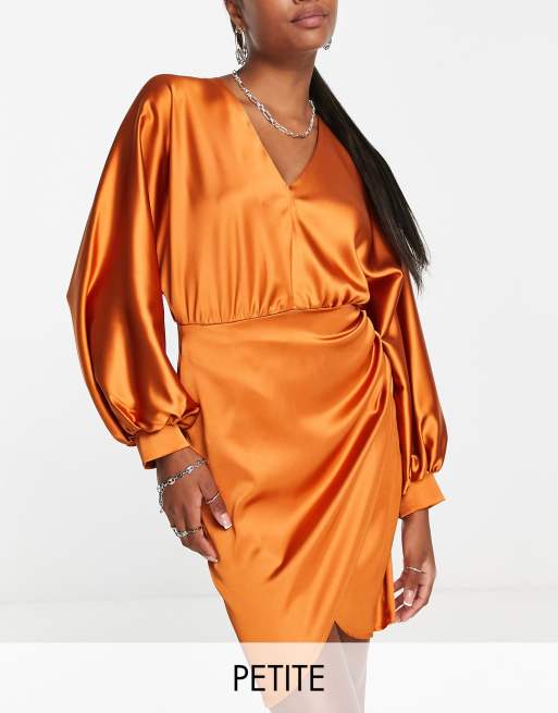 Petite orange hot sale dress