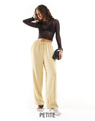 Flounce London Petite satin floaty trousers in gold | ASOS