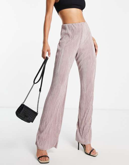 Flounce London – Plissierte Hose in Altrosa, Kombiteil