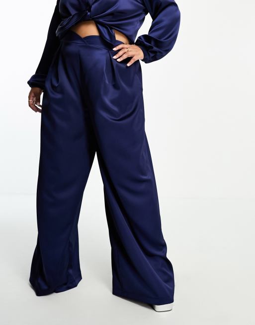 Navy best sale silk pants