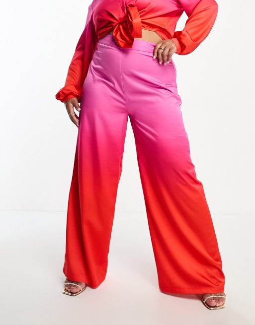 Red store pleated trousers