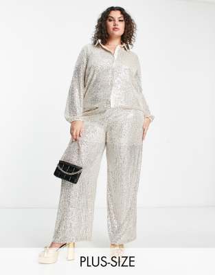 Plus size sequin pants 2024 suits