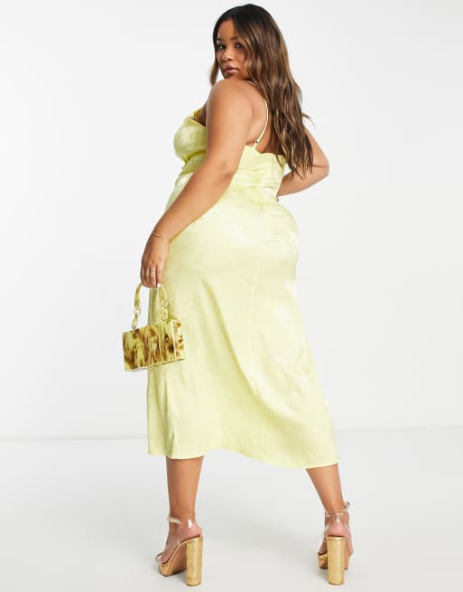 Pastel yellow 2024 plus size dress