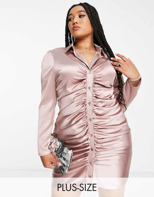 Silk shirt dress store plus size