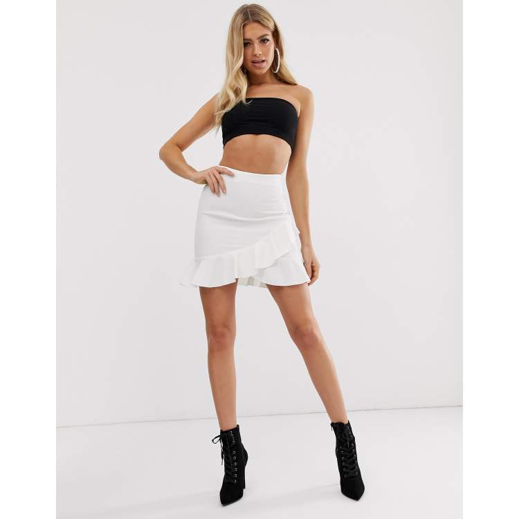 White frill 2024 hem skirt