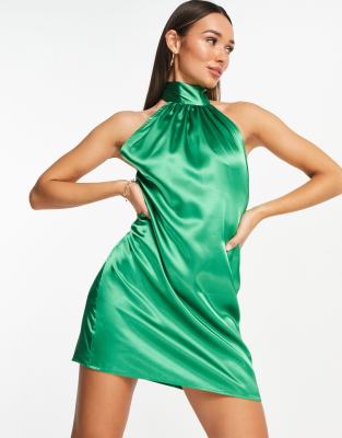 Emerald Green Halter Dress