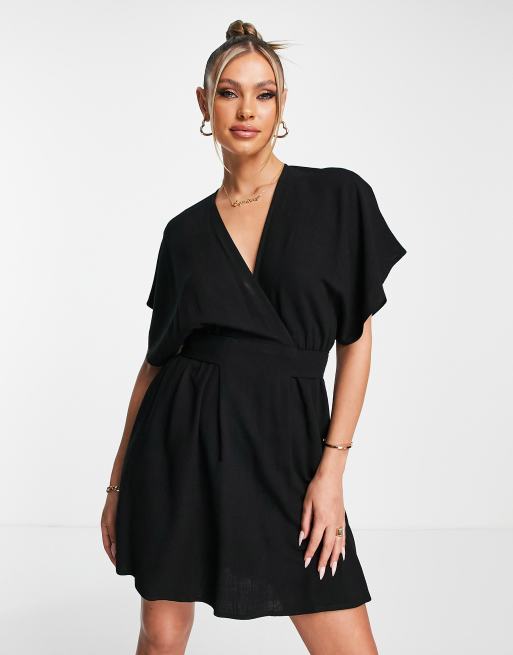 Black kimono sales mini dress