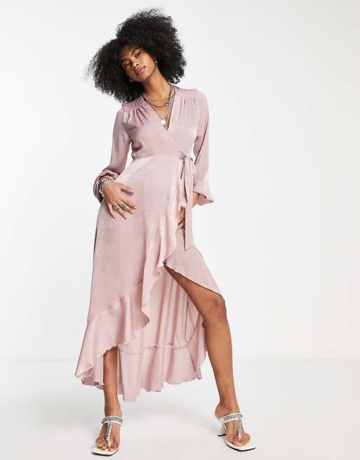 Asos long shop sleeve wrap dress