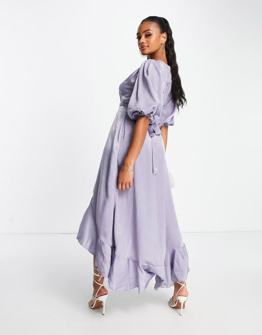 Light purple 2025 wrap dress