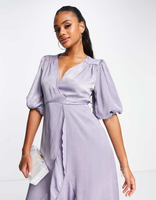 Light blue 2025 maxi wrap dress