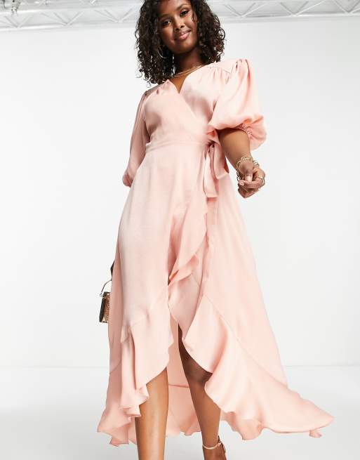 Baby pink sales wrap dress