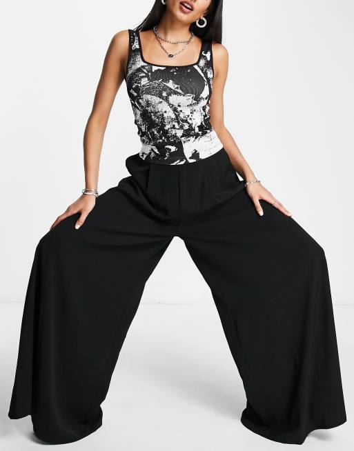 Wide Leg Pants Women Palazzo Pants Black Wide-leg Trousers 