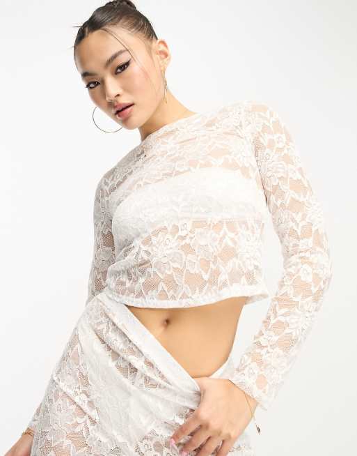 Asos white lace outlet top