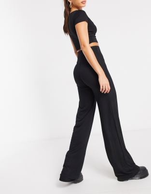 tall high waisted wide leg trousers