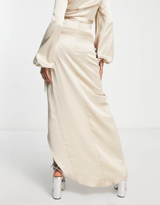 Satin high waisted maxi clearance skirt