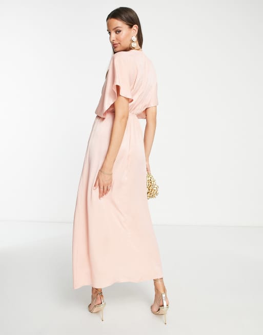 Asos pink kimono dress best sale