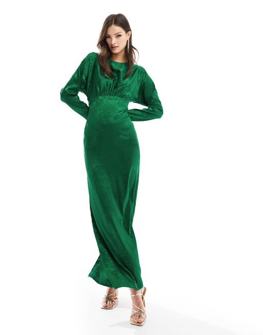 slim fit dress slacks Flounce London Khaki Printed Woven Maxi Dress – Flouncelondon main image 1