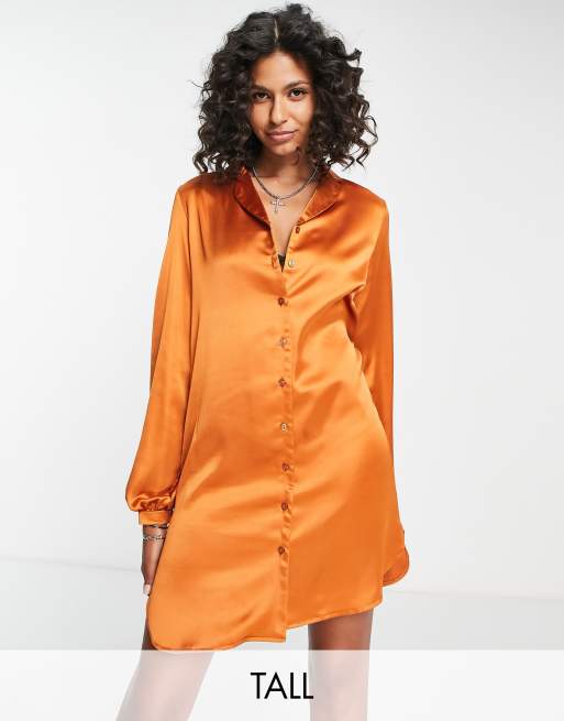 Burnt orange store shirt dress