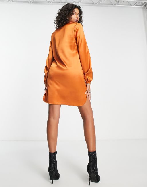 Burnt orange 2025 fitted dress