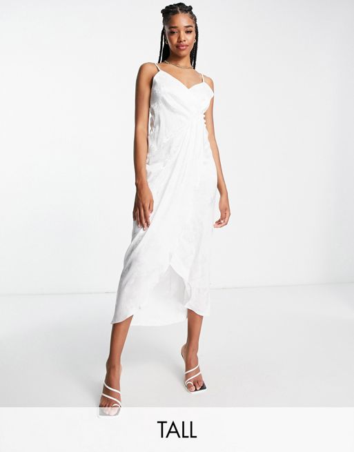 White Floral Wrap Midi Dress | D.Anna | SilkFred US