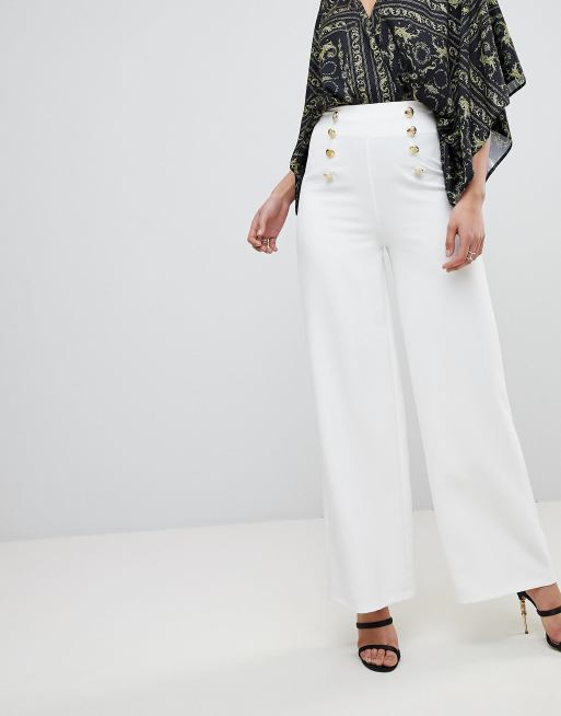 White trousers best sale with gold buttons