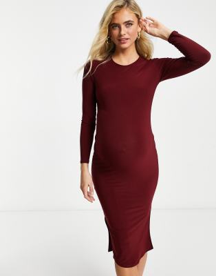 basic midi dress with sleeves