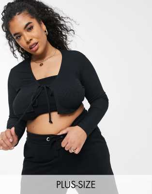 plus size tie front cardigan