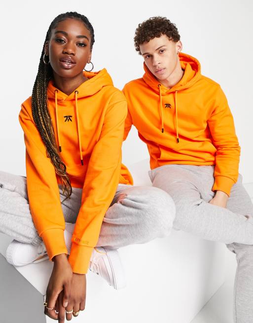 Fnatic unisex core hoodie with central logo in orange | ASOS