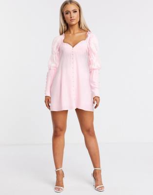 For Love Lemons For Love And Lemons Emanuelle Swing Dress Pink Black Modesens