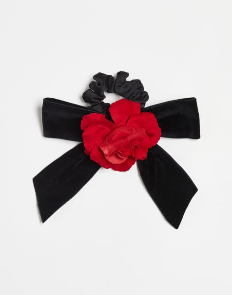 For Love & Lemons 3D floral detail hair bow in black - view 1