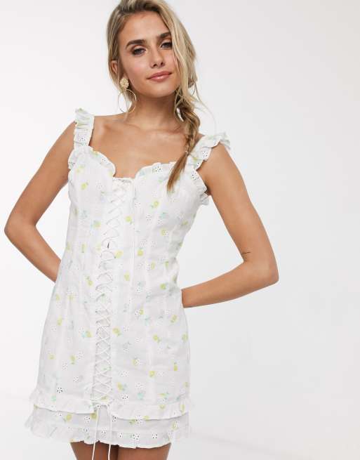 For love and on sale lemons white flower dress